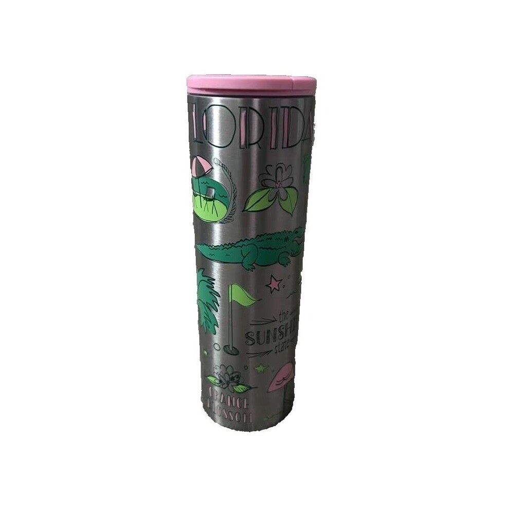 Starbucks Florida Sunshine Metal 16 oz Stainless Steel Tumbler New